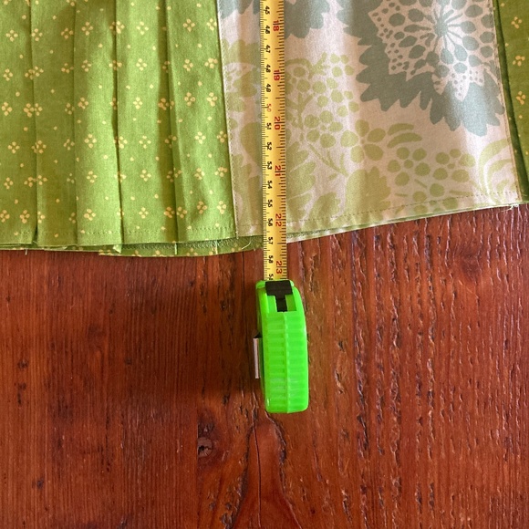 Marimekko Skirt with Pleated Ruffle Size 6 Green, Blue, White 100% Cotton - Picture 10 of 11